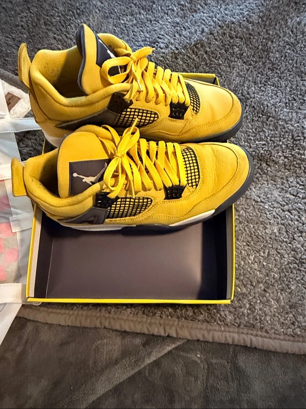 Jordan Yellow and Black Retro Basketball Sneakers